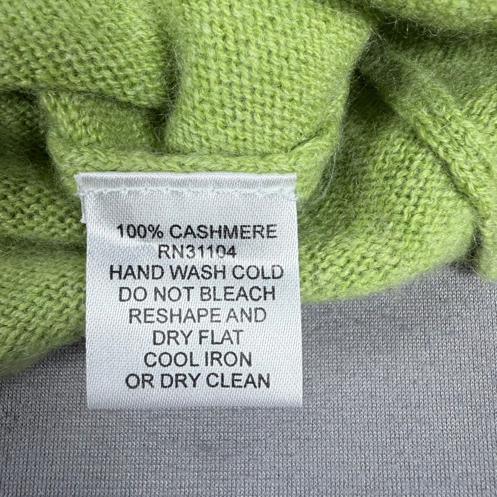 Madison Cashmere Womens M Lime Green Scoop Neck Sweater Long Sleeve Soft Luxury - Picture 4 of 7